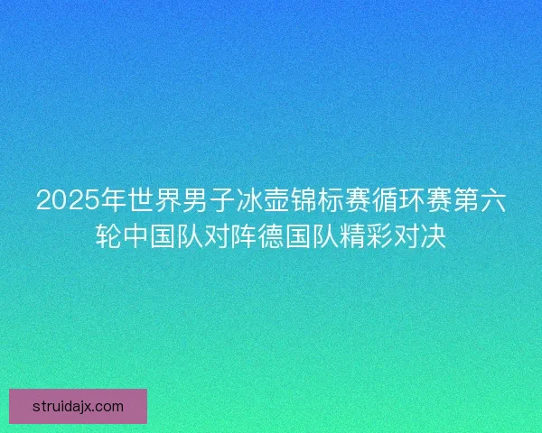 2025年世界男子冰壶锦标赛循环赛第六轮中国队对阵德国队精彩对决